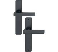 Poignées sur plaques bec de cane - aluminium noir - Toulon HOPPE