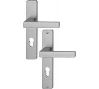 Poignées sur plaques clé I - 38 à 47 mm - alu aspect inox - Toulon HOPPE