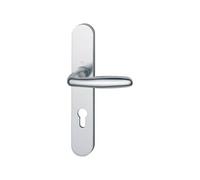 Hoppe Poignée de porte sur plaque Verona – alu aspect inox – Clé I