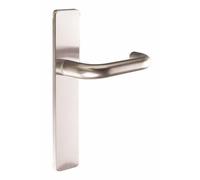 Vachette Poignée de Porte sur Grande Plaque BERCY, Version Cle I pour Porte d'Entrée/Cave/Bureau/Garage, Entraxe 195 mm - Système de Pose Facile - en Zamak Résistant - Finition Argent, Garantie 10 Ans