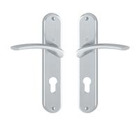 Poignées sur plaques clé I - aluminium chrome satin - ibiza HOPPE