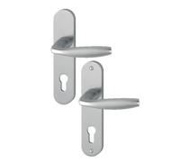 Poignées sur plaques clé I - aspect inox - EA 165 mm - New York HOPPE