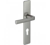 Vachette Set de Poignée de Porte sur Plaque KAZA - Version Clé L pour Porte de Chambre et de Bureau - Entraxe 195 mm - Matériau Aluminium Résistant - Garantie 10 Ans - Finition Anodinox