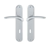 Poignées sur plaques clé L - aluminium chrome satin - ibiza HOPPE