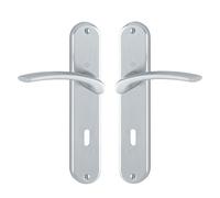 Poignées sur plaques clé L - aluminium chrome satin - ibiza HOPPE