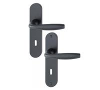 Poignées sur plaques clé L - noir mat - EA 165 mm - New York HOPPE