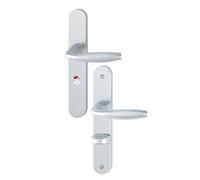 Poignées sur plaques condamnation voyant - aluminium argent - New York HOPPE