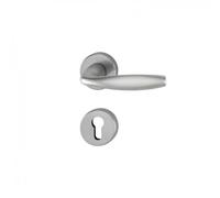 Poignées sur rosaces clé I - aluminium aspect inox - New York HOPPE