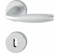 Poignées sur rosaces clé I - aluminium aspect inox - New York HOPPE