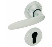 Poignées sur rosaces clé I - aluminium chromé velours - Jazz VACHETTE