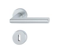 Poignées sur rosaces clé L - aluminium argent - Amsterdam HOPPE