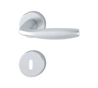 Poignées sur rosaces clé L - aluminium argent - New York HOPPE