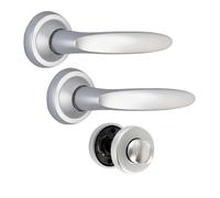 Poignées sur rosaces condamnation - aluminium chromé velours - Jazz VACHETTE