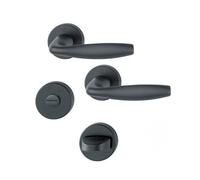 Poignées sur rosaces condamnation - aluminium noir - New York HOPPE