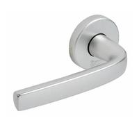 Vachette Set de Poignée de Porte sur Rosaces Ø 48 mm Logio - Bec de Cane pour Porte Cuisine, Salon - Poignée seule sans rosace de fonction - Garantie 10 ans - en Aluminium Résistant - Finition Argent