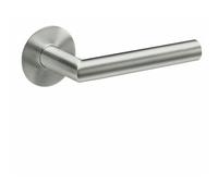 Poignées sur rosaces rondes bec-de-cane - inox satiné - Rhodes KARCHER DESIGN