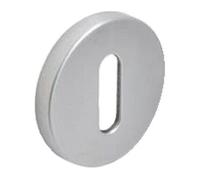 Vachette Set de Poignée de Porte sur Rosaces Ø 48 mm Logio - Version Clé L pour Porte de Chambre et de Bureau - Garantie 10 ans - en Aluminium Résistant - Finition Argent