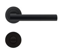 Poignées sur rosaces rondes condamnation - inox noir - ER45 Madeira KARCHER DESIGN