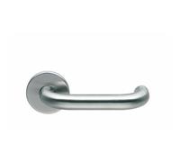 Poignées sur rosaces rondes - forme contrecoudée - inox 304 - U 19 NORMBAU