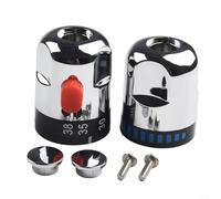 Poignées thermostatiques On/Off pour mitigeur de baignoire/douche, en plastique ABS, finition chromée avec marques blanches, compatible avec SMA et pour style Torpedo