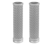 Funn Holeshot Poignées de Vélo de Montagne avec Serrage Unique, Diamètre Intérieur de 22 mm, Poignées de Guidon de Vélo Résistantes aux Extrémités Durcies (Gris)