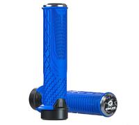 Poignées verrouillables en caoutchouc pour vélo Design ergonomique pour réduire la pression de la main pendant la conduite (bleu)