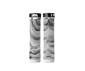 Poignées VTT à Profil Nervuré, AMS Modèle Barcode - Confort Prolongé sans Gants - Idéale Dirt Jump, Freeride & Trail