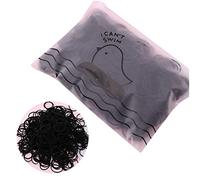 Poignet Ressort Filles 100 pièces d'élastiques enfants cravate cheveux accessoires de cheveux colorés Écharpe Toulon (Black, One Size)