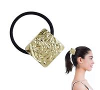 Poignets de cheveux pour queue de cheval, élastique de cheveux en métal | Supports de queue de cheval élastiques pour cheveux avec queue de cheval géométrique,Bandeau de queue de cheval