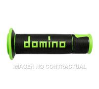 Poignets Domino On Road Racing Noir-Vert Ouvertes D 22 MM L 120 MM pour Moto