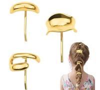 Poignets en queue de cheval en métal - 3 PCS 2,5x3 cm | Élastique pour cheveux en métal, décoratif, solide, porte-queue de cheval, haute qualité, accessoire féminin, coiffures élégantes, cadeau
