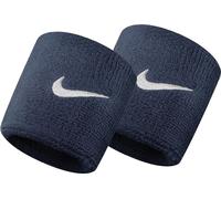 Poignets Nike Unisex Swoosh, pack de 2 BS1142 (taille unique) (Bleu marine)