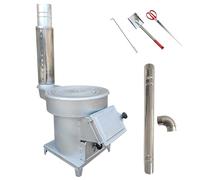 Poil a Bois Interieur, Poele a Bois Camping, avec Entrée D'air, Procédé de Soudure, Foyer Réglable, pour la Cuisson et le Chauffage