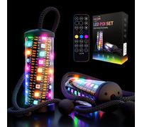 POILOVES Bâton lumineux à LED, 241 modes d'éclairage, rechargeable par USB, avec couleurs personnalisables, effet visuel profond pour les arts flux, les spectacles de festival de rave