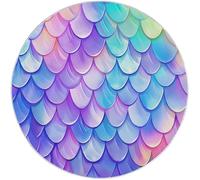 Poils Courts Tapis Rond Rêve Illustration Exquis Géométrique Thème, Violet Lavable en Machine Doux Tapis Rond pour Salon Chambre à Coucher Dortoir Véranda - 100 cm Antidérapants Isolation Phonique