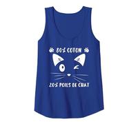 Poils de Chat en Coton pour Femme Traces de Chat Débardeur, Femme, Bleu Royal, XL