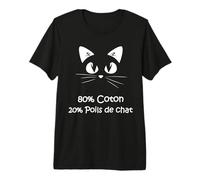 Poils de Chat en Coton - Traces de Chat - Proverbes de Chat T-Shirt Haut de Gamme