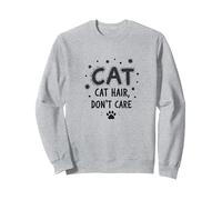 Poils de Chat, ne Vous souciez Pas - Devise de l'amant des félins à Fourrure Sweatshirt, Unisexe pour Adultes, Gris Chiné, XXL