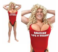 Poilu Mary Sauveteur Maillot de Bain Cerf Do Drôle Déguisement Hommes Tenue Neuf