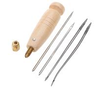 Poinçon 4 en 1 pour travaux manuels, couture, alêne, griffure, manche en bois de santal, trou d'épingle