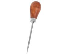 Poinçon à Coudre en Cuir avec Poignée Bois Marron pour Reliure | Outil Polyvalent, Pointe Métal, Usage Maison ou Atelier Créatif, pour Cordon et Tissu