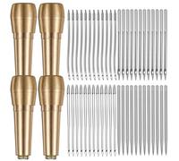 Poinçon en cuir, kit de couture en cuir, 52 pièces/ensemble d'aiguilles droites et incurvées pour la couture à la main avec poinçon à coudre pour la réparation de toile chaussures