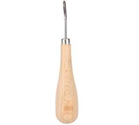 Poinçon en cuir, poinçon de couture à pointe de diamant avec poignée en hêtre, outil de poinçonnage de cône en acier portable en forme de losange pour la réparation de la (Curved)