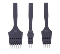 Poinçon rond remplaçable en acier pour travaux manuels en cuir avec plusieurs tailles de trous et techniques de couture (3 pièces, 3,85 mm)
