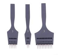 Poinçon rond remplaçable en acier pour travaux manuels en cuir avec plusieurs tailles de trous et techniques de couture (3 pièces)