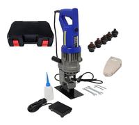 Poinçonneuse Hydraulique 1400W avec 5 Matrices pour Ferronnerie d'Art, Machine à Poinçonner Métal Électrique pour Artisan et Entrepreneur