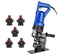 Poinçonneuse hydraulique électrique 1800 W avec 5 matrices, portable pour acier, fer, aluminium, profilés métalliques en cuivre et canalisation en acier