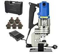 Poinçonneuse hydraulique électrique 1800 W pour métaux Avec 5 matrices | Poinçonneuse pour cornières en acier Machine à perforer les métaux Outil de perforation pour métaux(Angle steel)