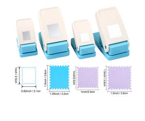 Poinçons rectangulaires pour timbres-poste, perforateur à levier d'action pour l'artisanat du papier, Scrapbooking, projets de bricolage, fournitures artisanales, Scrapbo 3,8x3,8 cm