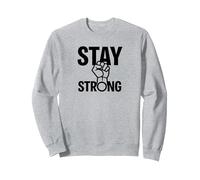 Poing de Motivation pour Rester Fort pour la résilience Sweatshirt, Unisexe pour Adultes, Gris Chiné, XXL